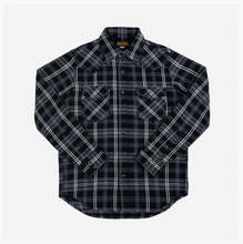 Load image into Gallery viewer, IHSH-335-BLK - Ultra Heavy Flannel Herringbone Check Western Shirt - Black
