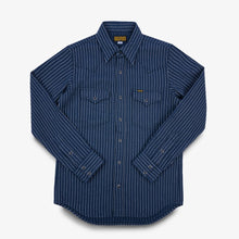 Load image into Gallery viewer, IHSH-401-NAV - 12oz Ultra Heavy Flannel Chalk Stripe Western - Navy