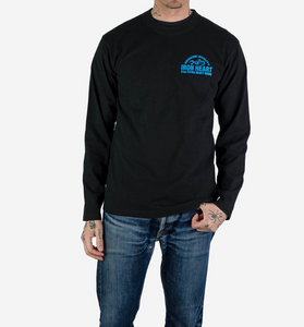 IHTL-2302 Printed Loopwheel Crew Neck Long Sleeved T-Shirt - Black 7.5oz